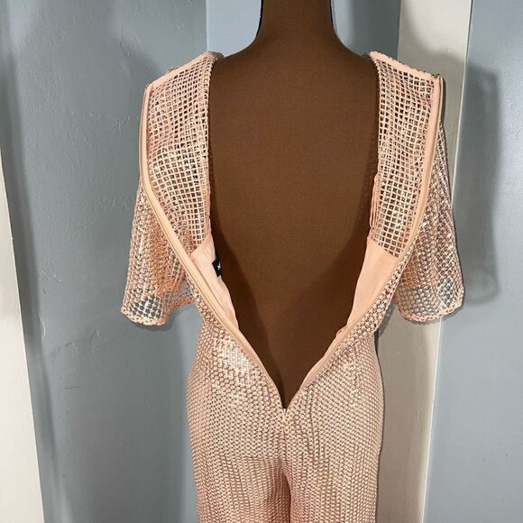NBD × Naven Camilla Jumpsuit in Peach Blush from Revolve Mesh Overlay Women’s XS - Picture 11 of 16